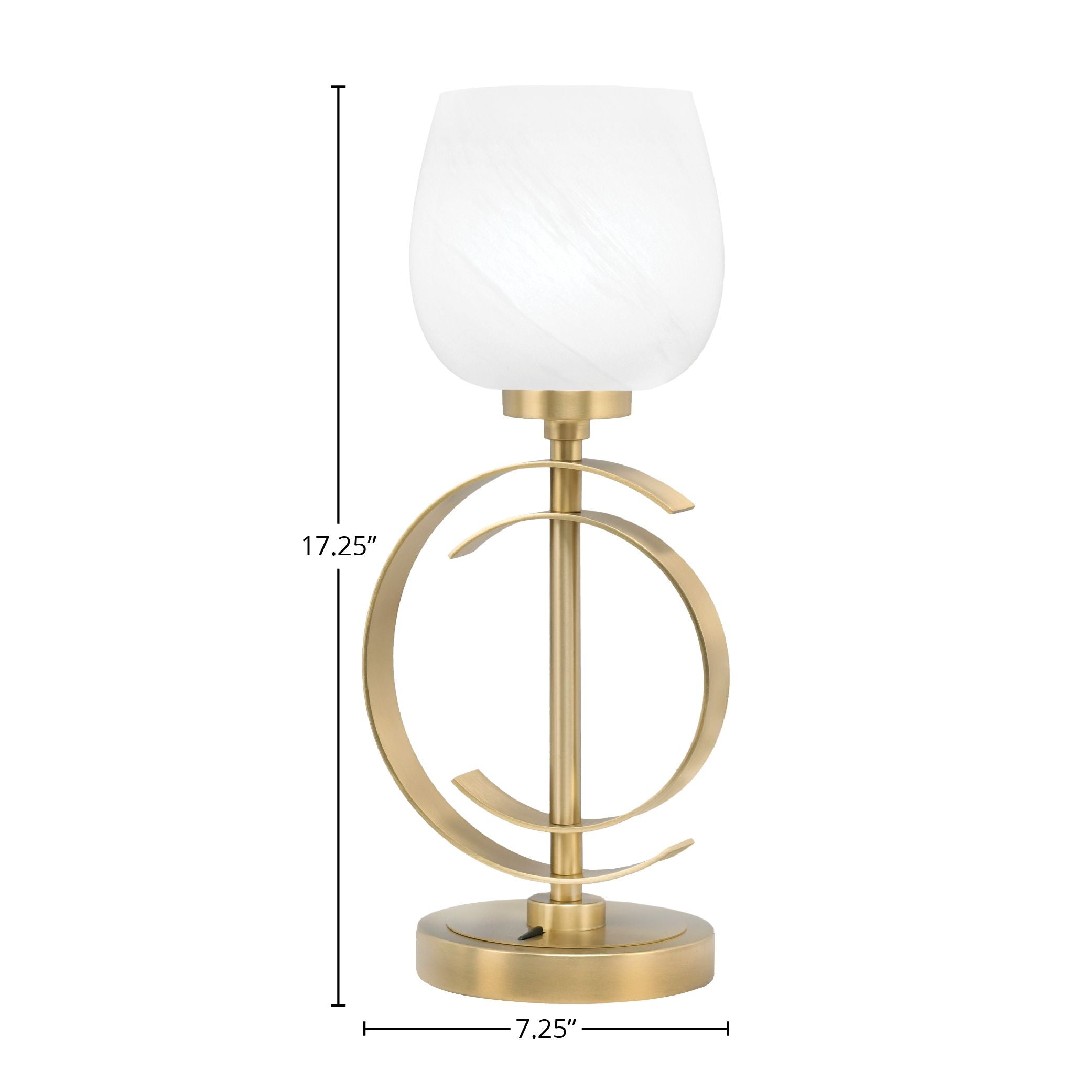 Accent Lamps One Light Accent Lamp in New Age Brass with 6" White Marble Shade