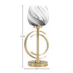 Accent Lamps One Light Accent Lamp in New Age Brass with 6" Onyx Swirl Shade