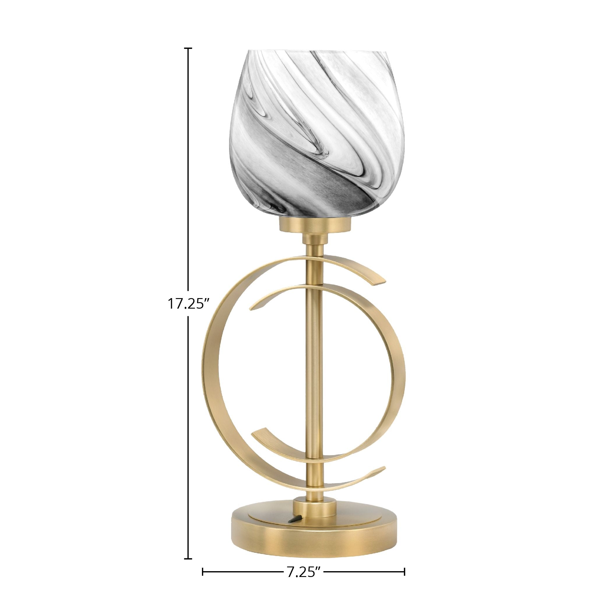 Accent Lamps One Light Accent Lamp in New Age Brass with 6" Onyx Swirl Shade