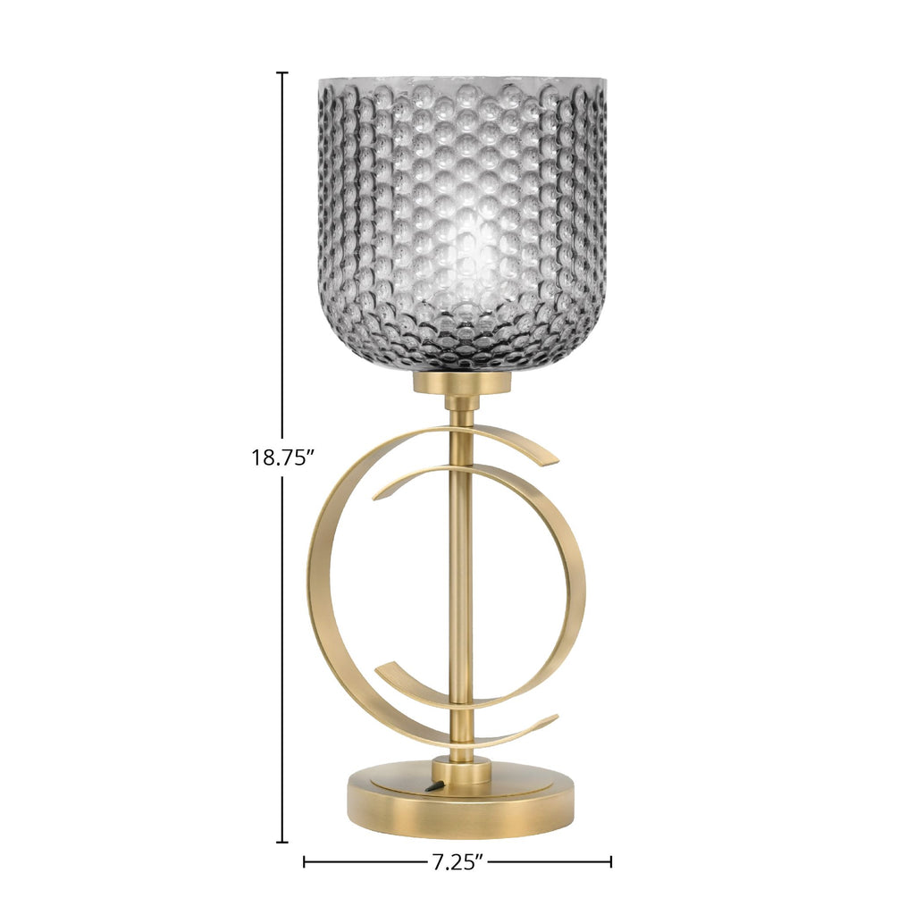 Accent Lamps One Light Accent Lamp in New Age Brass with 7" Smoke Textured Shade