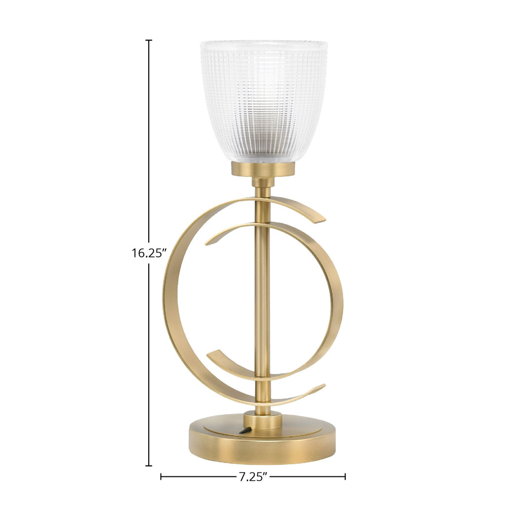 Accent Lamps One Light Accent Lamp in New Age Brass with 5" Clear Ribbed Shade