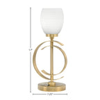 Accent Lamps One Light Accent Lamp in New Age Brass with 5" White Linen Shade