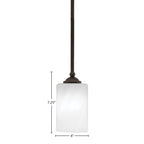 Zilo One Light Mini Pendant in Dark Granite with 4" White Marble Shade