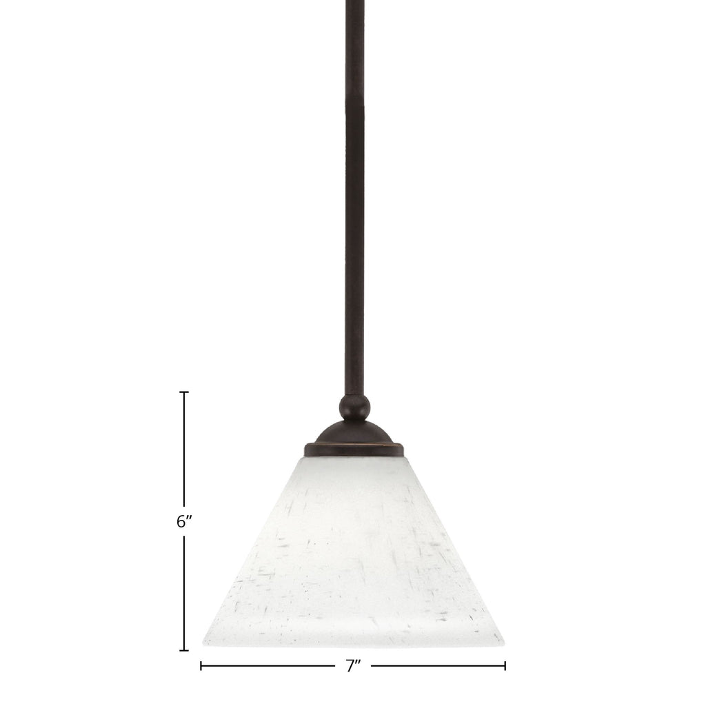 Zilo One Light Mini Pendant in Dark Granite with 7" White Muslin Shade