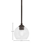 Zilo One Light Mini Pendant in Dark Granite with 5.75" Clear Bubble Shade