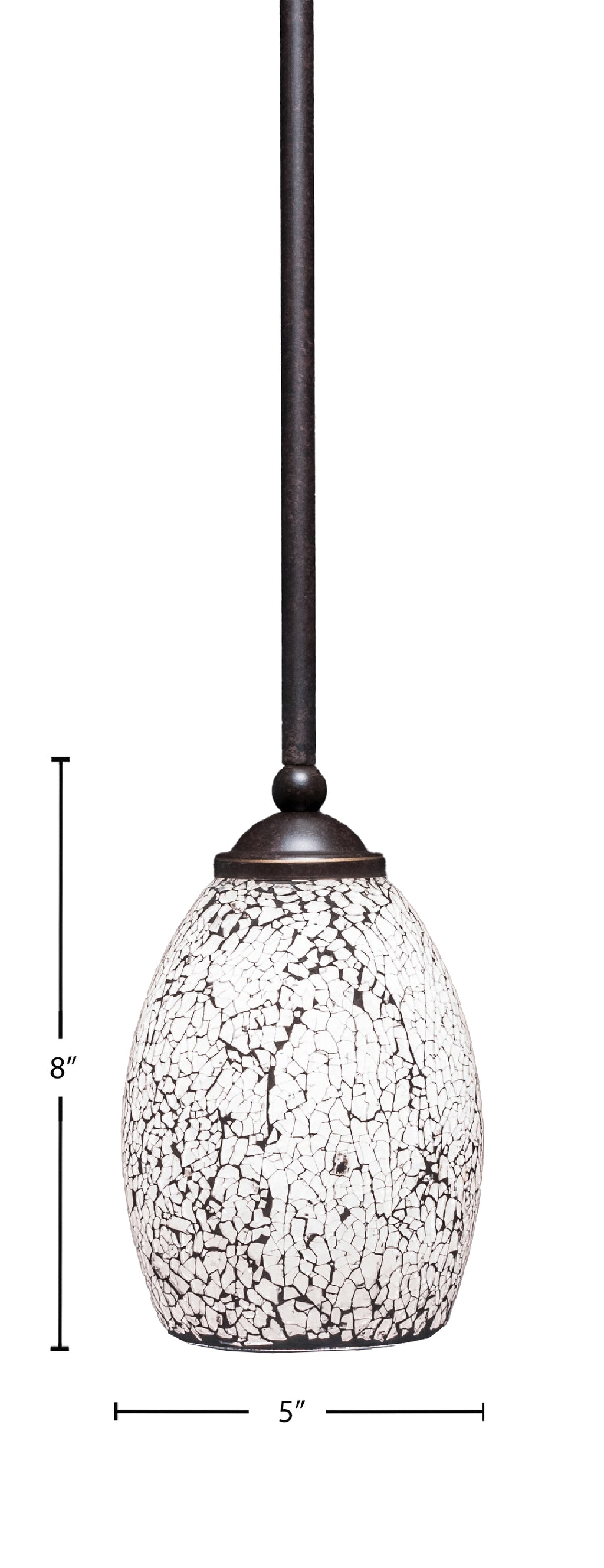Zilo One Light Mini Pendant in Dark Granite with 5" Black Fusion Shade