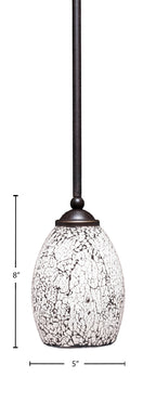 Zilo One Light Mini Pendant in Dark Granite with 5" Black Fusion Shade