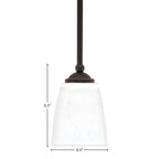 Zilo One Light Mini Pendant in Dark Granite with 4.5" Square White Muslin Shade