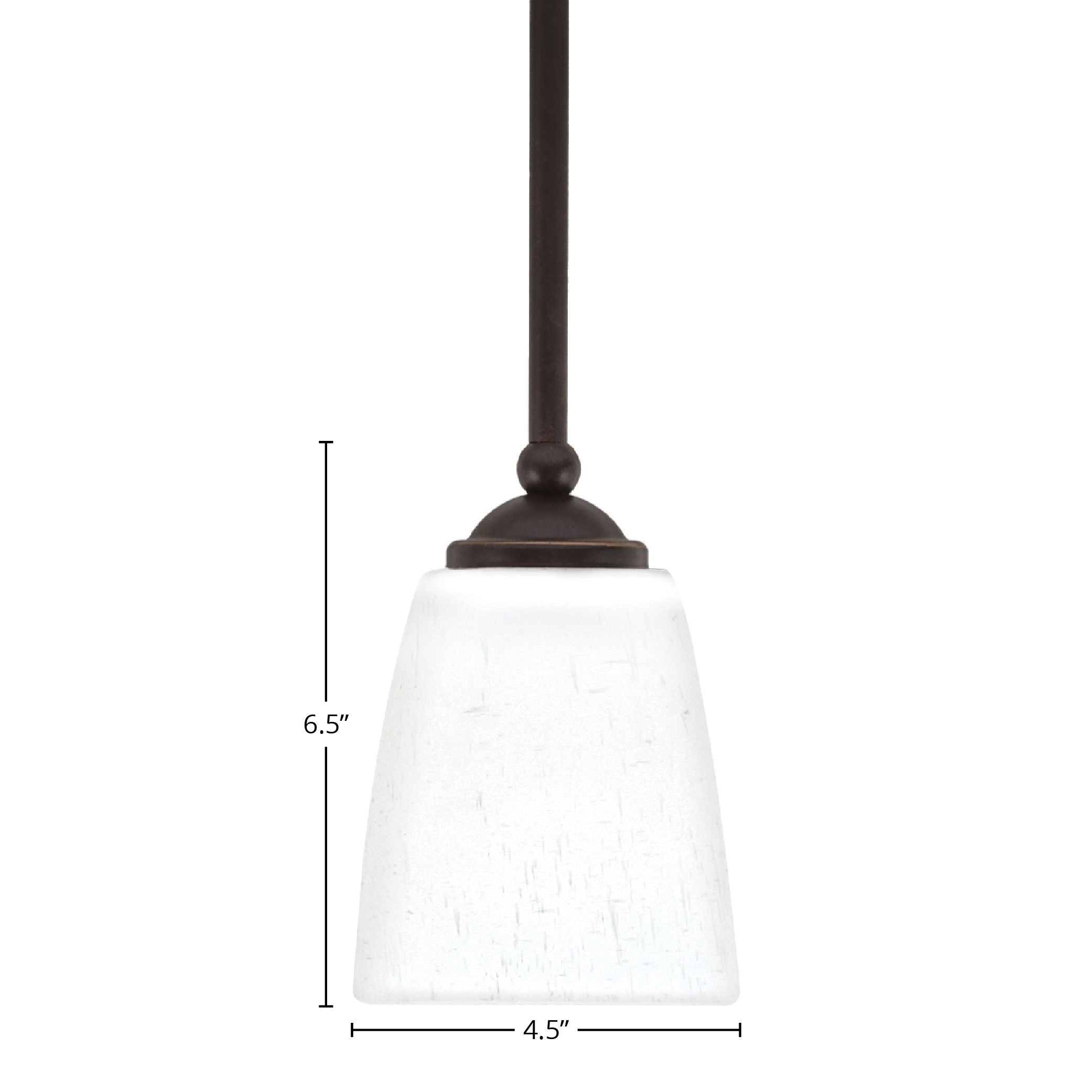 Zilo One Light Mini Pendant in Dark Granite with 4.5" Square White Muslin Shade