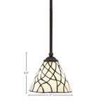 Zilo One Light Mini Pendant in Dark Granite with 7" Sandhill Art Glass Shade