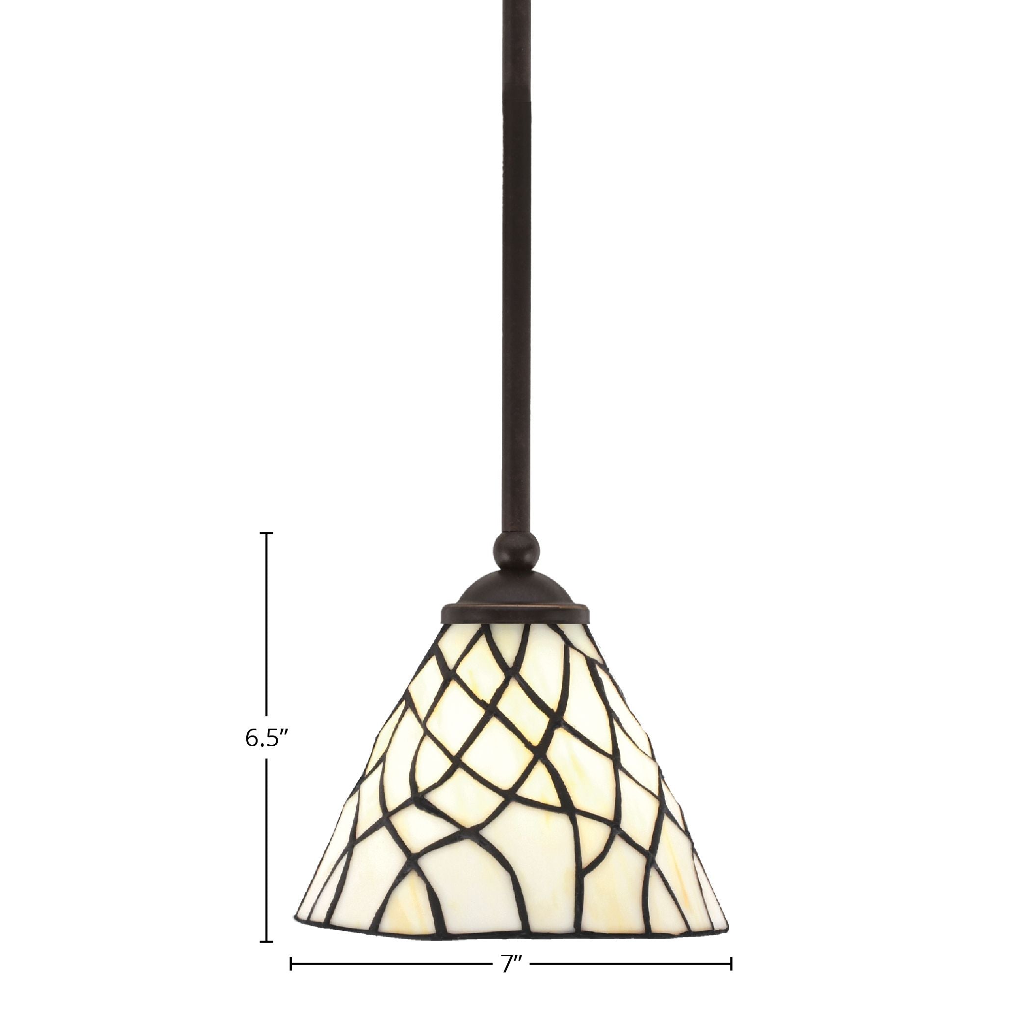 Zilo One Light Mini Pendant in Dark Granite with 7" Sandhill Art Glass Shade