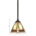 Zilo One Light Mini Pendant in Dark Granite with 7" Zion Art Glass Shade