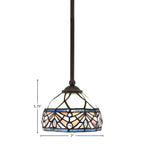 Zilo One Light Mini Pendant in Dark Granite with 7" Royal Merlot Art Glass Shade