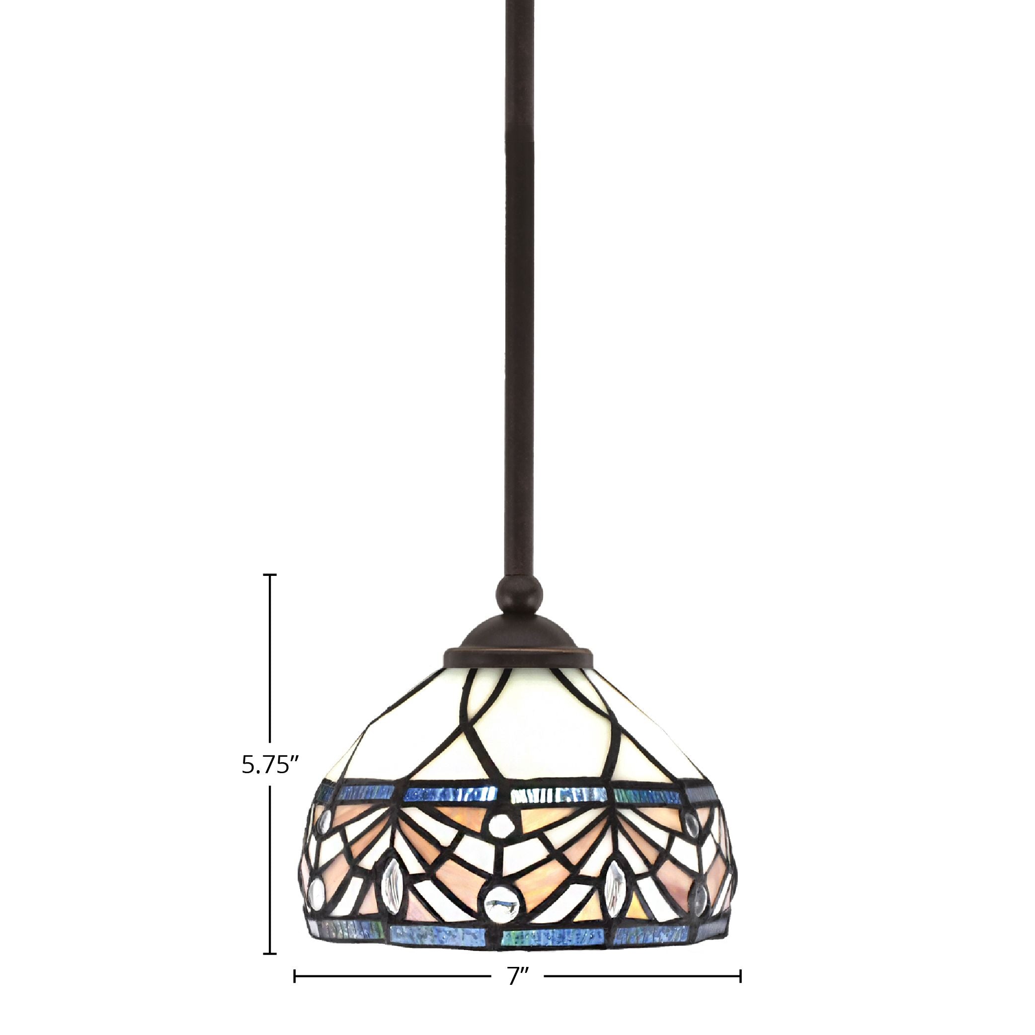 Zilo One Light Mini Pendant in Dark Granite with 7" Royal Merlot Art Glass Shade