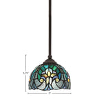 Zilo One Light Mini Pendant in Dark Granite with 7" Turquoise Cypress Art Glass Shade