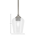Zilo One Light Mini Pendant in Graphite with 5" Clear Bubble Shade