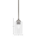 Zilo One Light Mini Pendant in Graphite with 4" Clear Bubble Shade