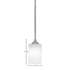 Zilo One Light Mini Pendant in Graphite with 4" White Marble Shade