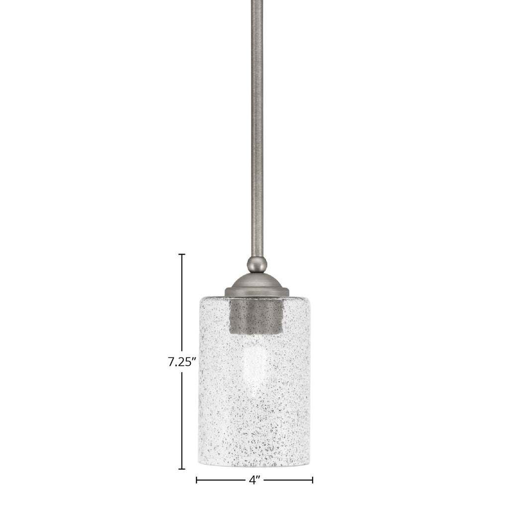 Zilo One Light Mini Pendant in Graphite with 4" Smoke Bubble Shade
