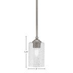 Zilo One Light Mini Pendant in Graphite with 4" Smoke Bubble Shade