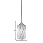 Zilo One Light Mini Pendant in Graphite with 4" Onyx Swirl Shade