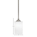 Zilo One Light Mini Pendant in Graphite with 4" White Muslin Shade