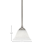Zilo One Light Mini Pendant in Graphite with 7" White Muslin Shade