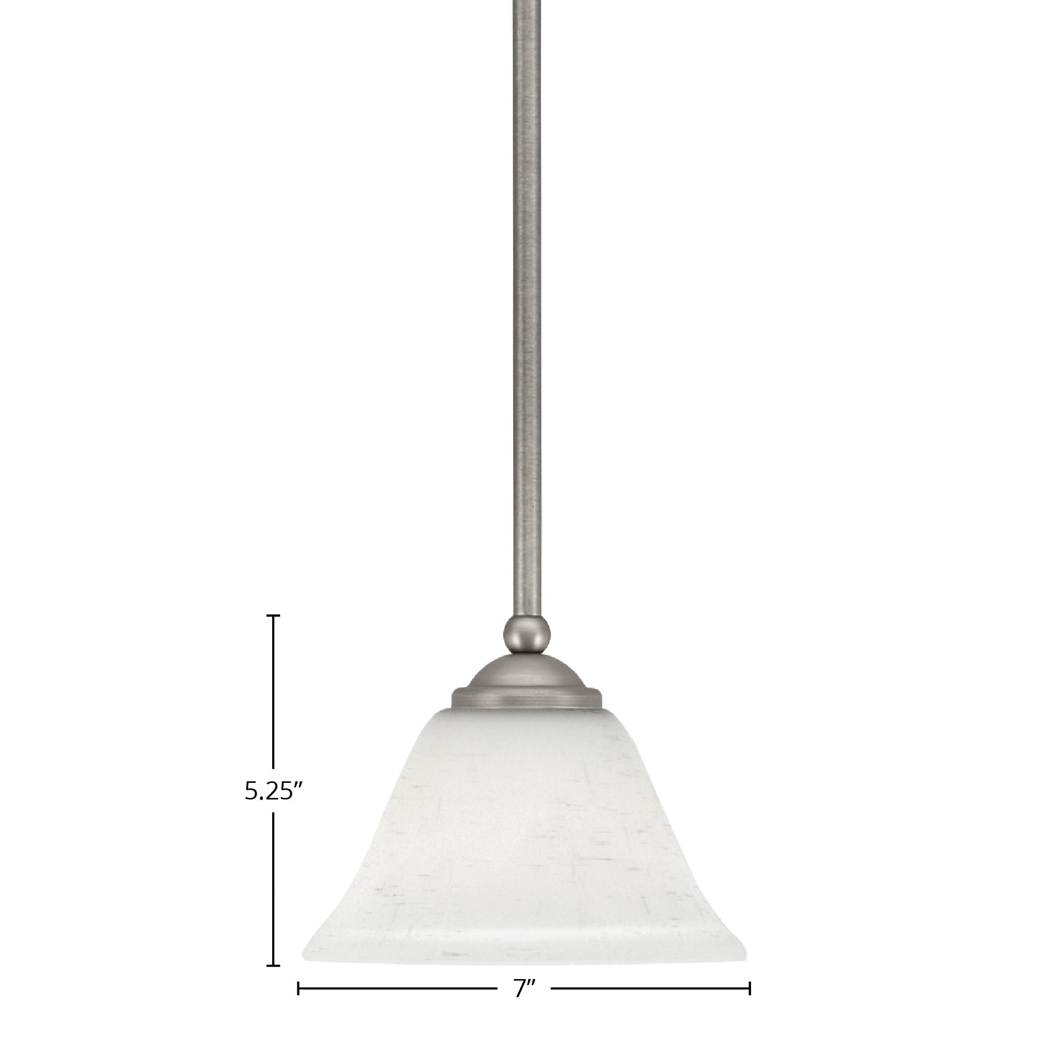 Zilo One Light Mini Pendant in Graphite with 7" White Muslin Shade