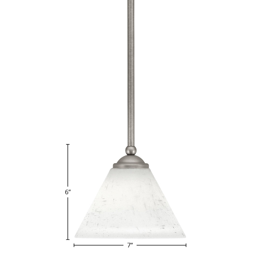 Zilo One Light Mini Pendant in Graphite with 7" White Muslin Shade