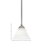 Zilo One Light Mini Pendant in Graphite with 7" White Muslin Shade
