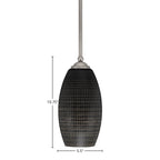 Zilo One Light Mini Pendant in Graphite with 5.5" Black Matrix Shade