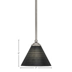 Zilo One Light Mini Pendant in Graphite with 7" Black Matrix Shade