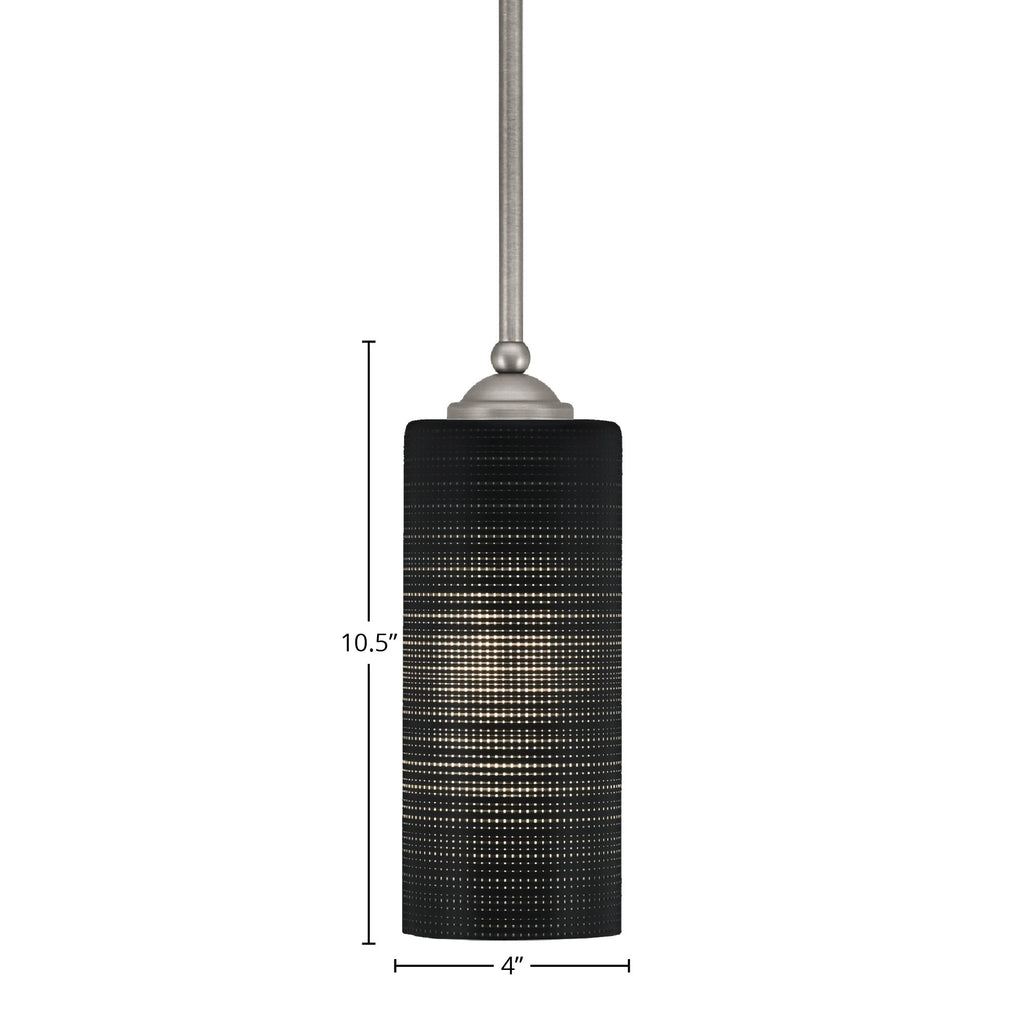 Zilo One Light Mini Pendant in Graphite with 4" Black Matrix Shade
