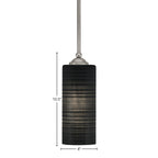 Zilo One Light Mini Pendant in Graphite with 4" Black Matrix Shade