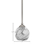 Zilo One Light Mini Pendant in Graphite with 5.75" Onyx Swirl Shade
