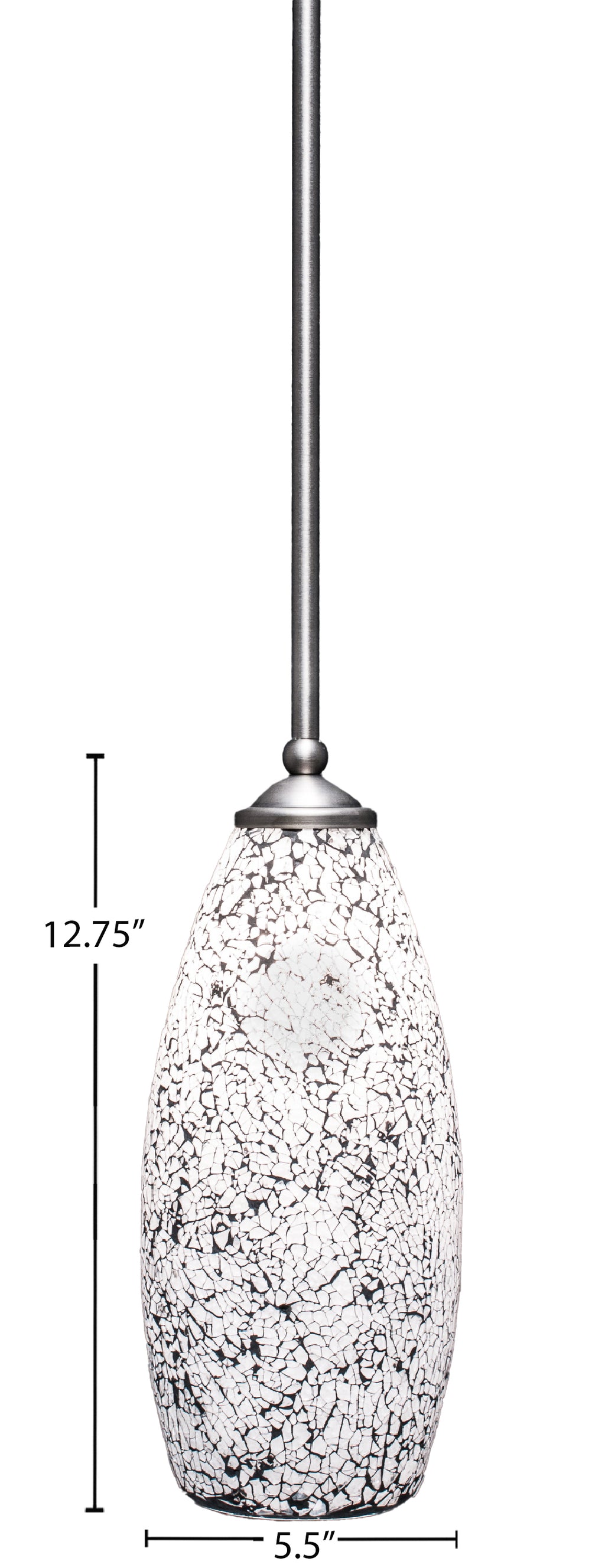 Zilo One Light Mini Pendant in Graphite with 5.5" Black Fusion Shade