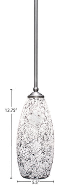 Zilo One Light Mini Pendant in Graphite with 5.5" Black Fusion Shade