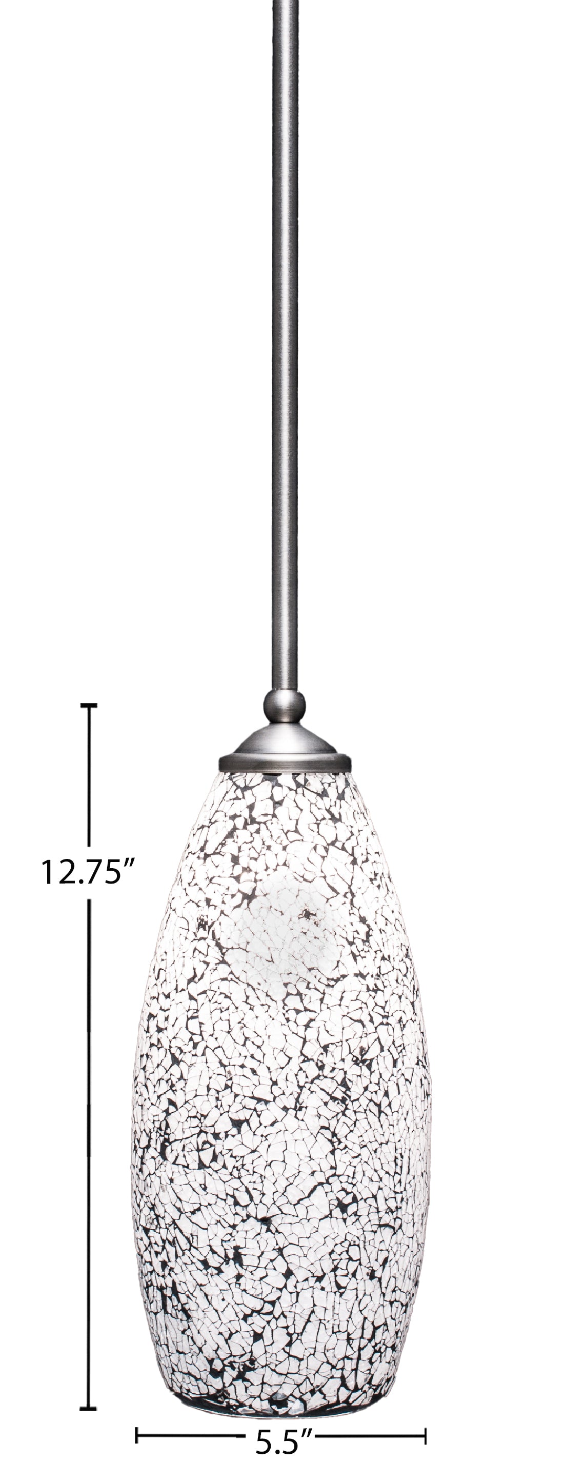 Zilo One Light Mini Pendant in Graphite with 5.5" Black Fusion Shade