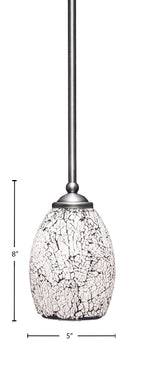 Zilo One Light Mini Pendant in Graphite with 5" Black Fusion Shade