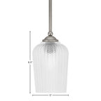 Zilo One Light Mini Pendant in Graphite with 5" Clear Textured Shade