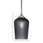 Zilo One Light Mini Pendant in Graphite with 5" Smoke Textured Shade