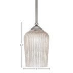 Zilo One Light Mini Pendant in Graphite with 5" Silver Textured Shade