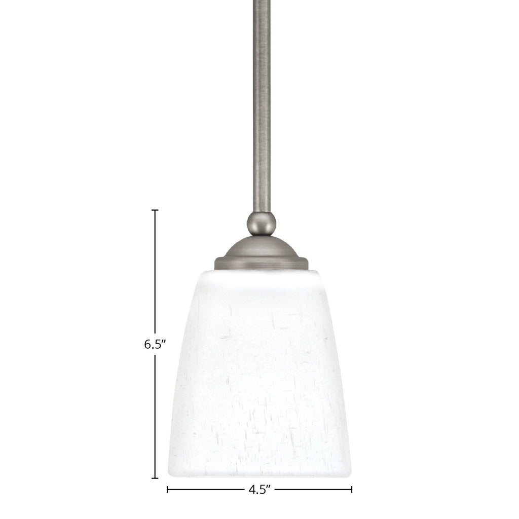 Zilo One Light Mini Pendant in Graphite with 4.5" Square White Muslin Shade