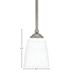 Zilo One Light Mini Pendant in Graphite with 4.5" Square White Muslin Shade