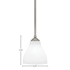Zilo One Light Mini Pendant in Graphite with 6.25" White Marble Shade