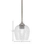 Zilo One Light Mini Pendant in Graphite with 6" Smoke Bubble Shade