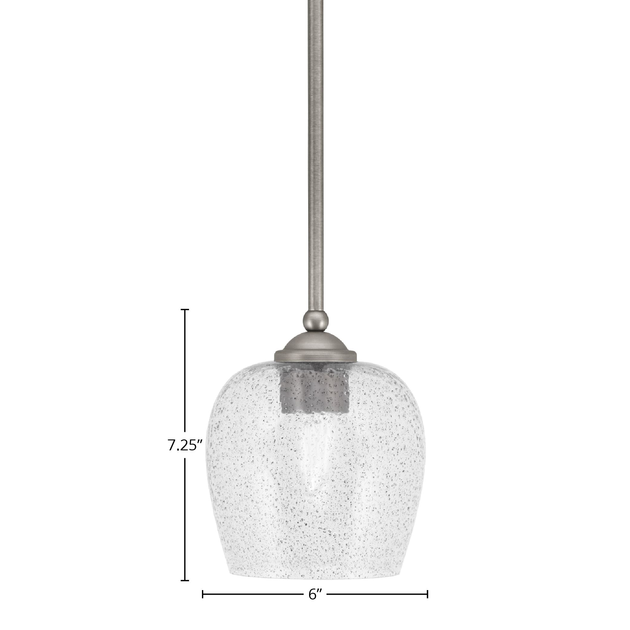 Zilo One Light Mini Pendant in Graphite with 6" Smoke Bubble Shade