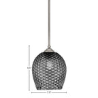 Zilo One Light Mini Pendant in Graphite with 7.5" Smoke Textured Shade