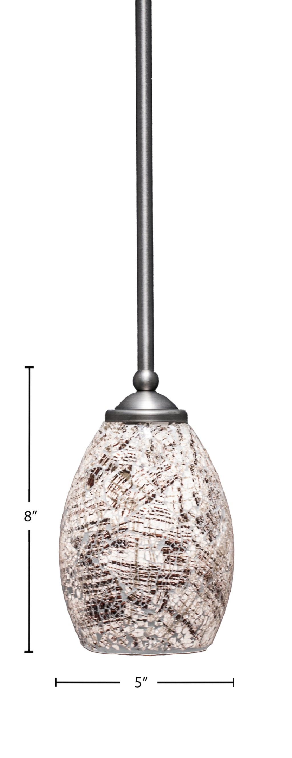 Zilo One Light Mini Pendant in Graphite with 5" Natural Fusion Shade