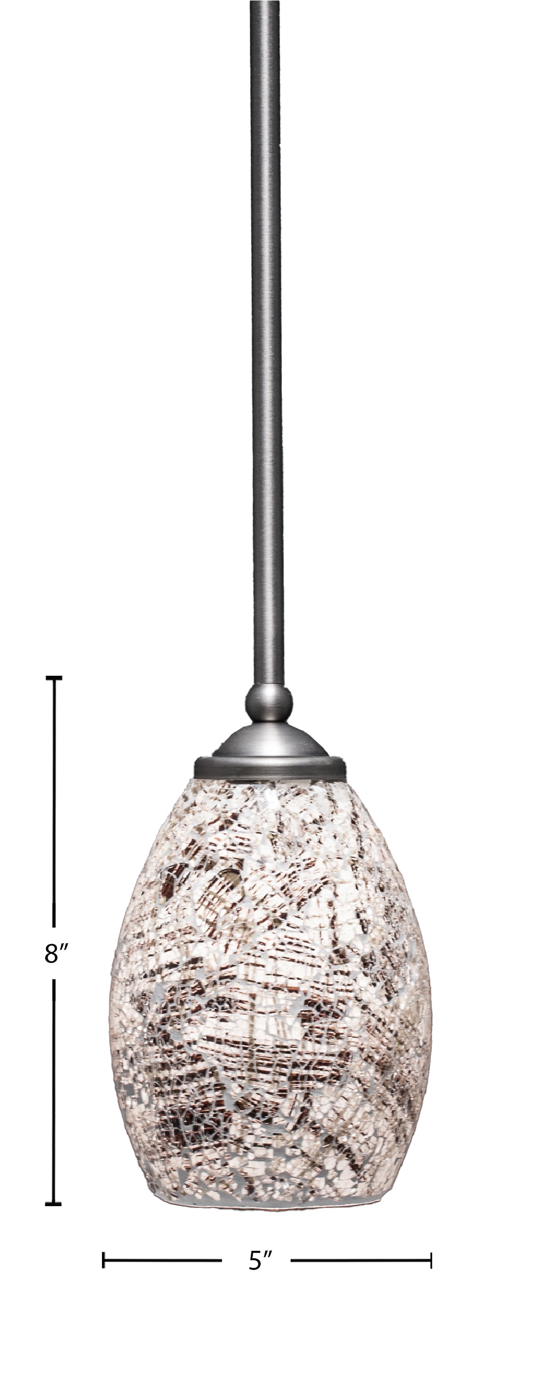Zilo One Light Mini Pendant in Graphite with 5" Natural Fusion Shade